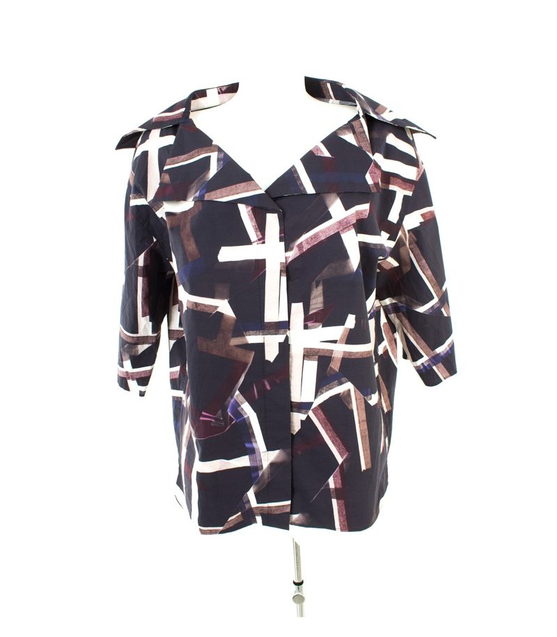 COS Damen Bluse Jacke Sommerkjacke Gr. DE 40 Mehrfarbig Baumwolle – Foto 1