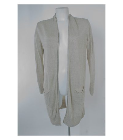 Massimo Dutti Damen Strickjacke Lang Gr. S Leinen