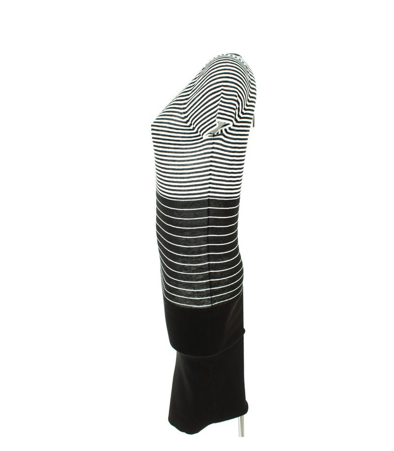 Claudia Sträter Damen Kleid & Stretch Gr. 38 Schwarz-Weiß Viskose Leinen – Foto 3