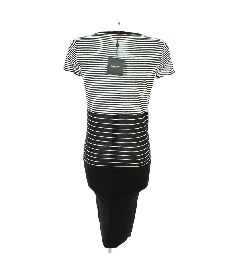 Claudia Sträter Damen Kleid & Stretch Gr. 38 Schwarz-Weiß Viskose Leinen – Foto 4