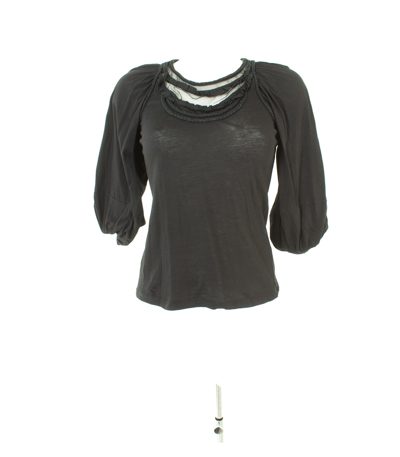 COMPTOIR DES COTONNIERS Damen 3/4-Arm Shirt Stretch Gr. S Schwarz
