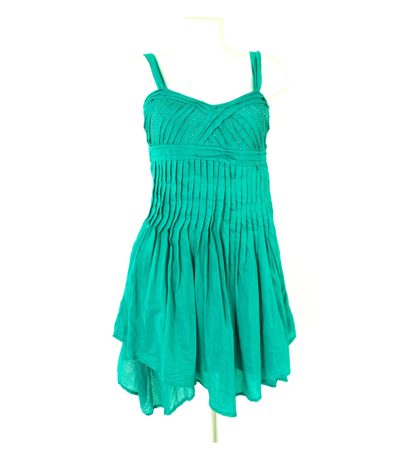 SILVIAN HEACH Damen Kleid Sommerkleid aus & Gr. L Türkisblau Baumwolle Seide