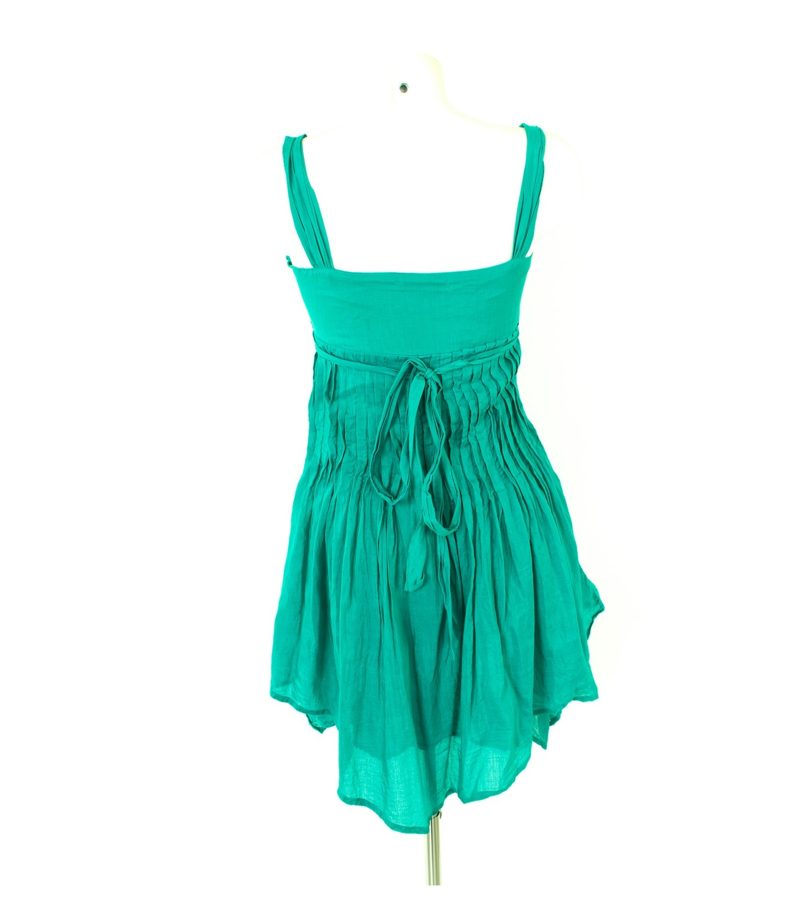 SILVIAN HEACH Damen Kleid Sommerkleid aus & Gr. L Türkisblau Baumwolle Seide – Foto 4