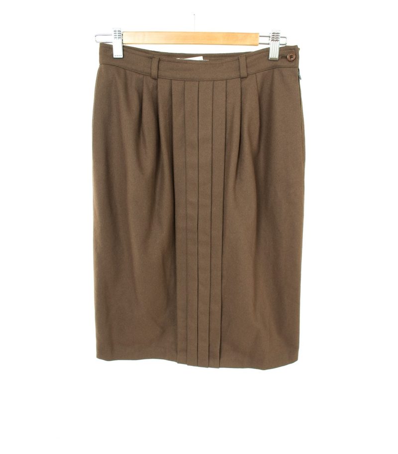 VALENTINO Damen Rock Gr. IT 44 DE 40 Braun Wolle – Foto 1