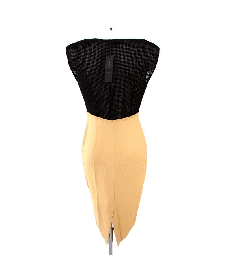 CRISTIANO BURANI Damen Kleid reine Gr. IT 46 DE 40 Schwarz Beige Seide Neu – Foto 4