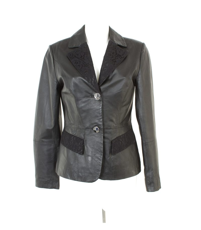 Sarah Kern Damen Blazer Gr. DE 34 Leder – Foto 1