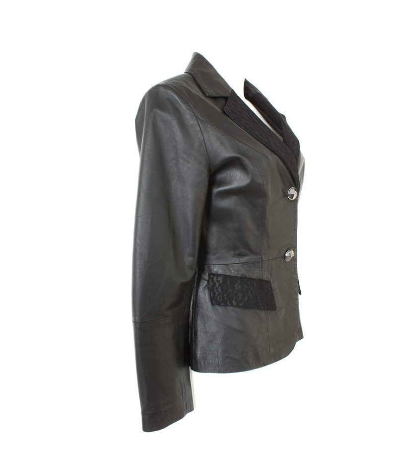 Sarah Kern Damen Blazer Gr. DE 34 Leder – Foto 2