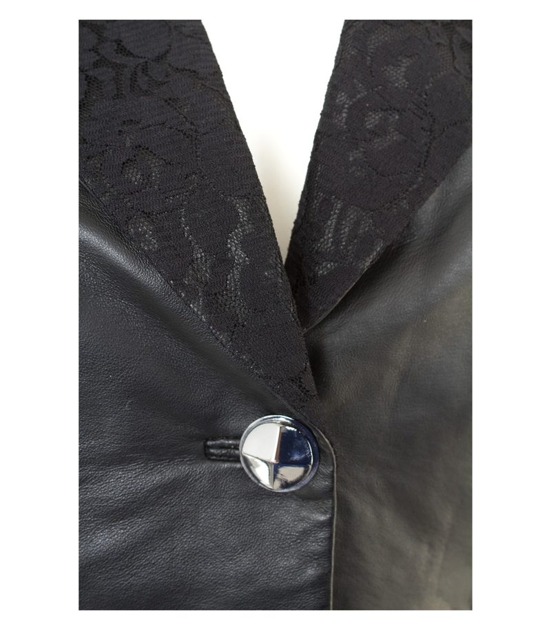 Sarah Kern Damen Blazer Gr. DE 34 Leder – Foto 5