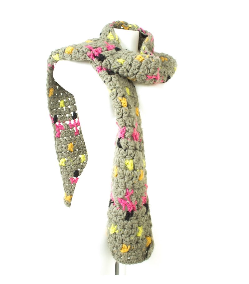 John Galliano Damen Schal Strickschal aus Gr. 200 x 20cm Wolle – Foto 1