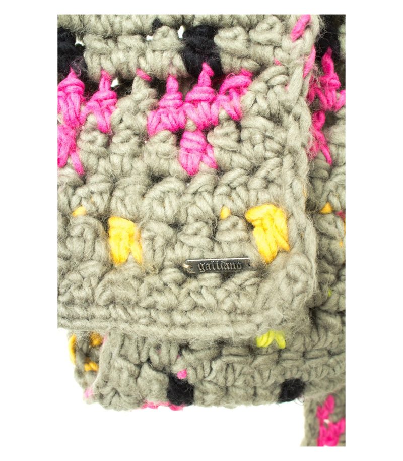 John Galliano Damen Schal Strickschal aus Gr. 200 x 20cm Wolle – Foto 5