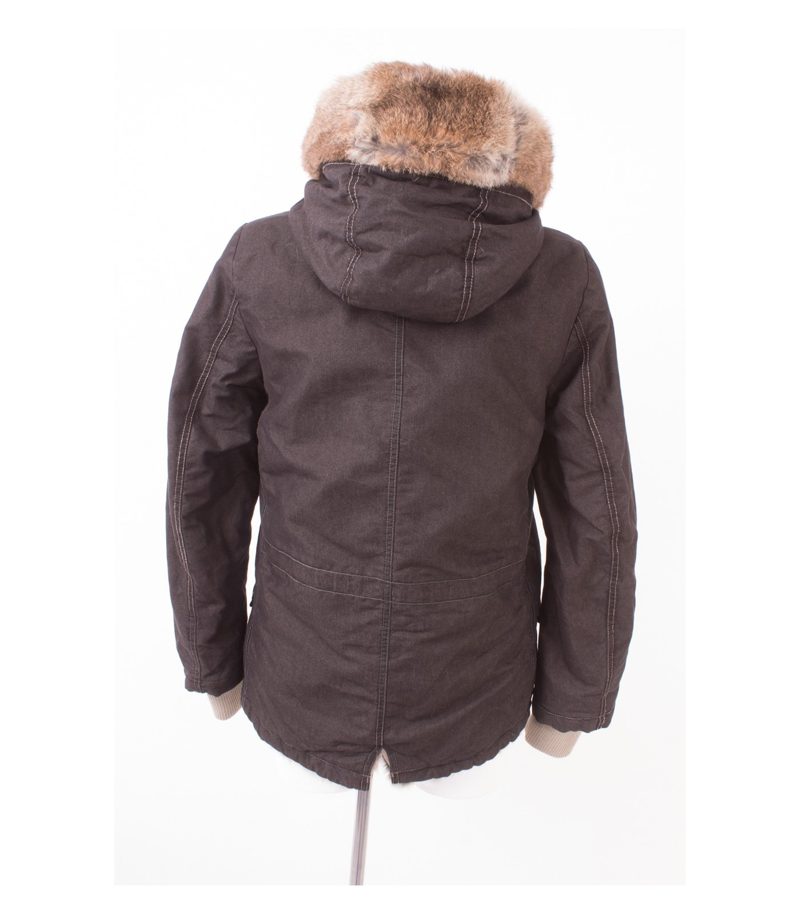 IQ BERLIN Damen Jacke Parka Echtfell - Herausnehmbar Gr. DE 36 Fell Pelz Futter – Foto 4