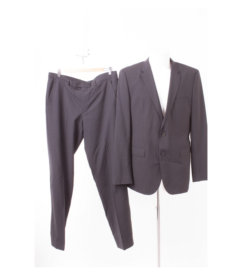HUGO BOSS Herren Anzug Sakko Hose Schwarz-Grau Gr. 102 James3/Sharp5_HM Wolle – Foto 1
