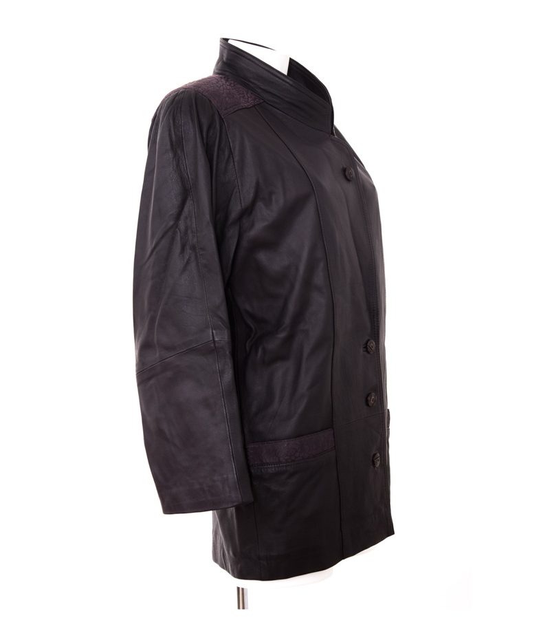 WLB Damen Lederjacke Ge. 40 Vintage Übergangsjacke Leder – Foto 3