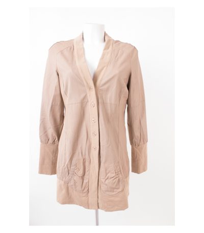 STEFFEN SCHRAUT Damen Lederjacke Blazer Gr. DE 42 Beige Leder
