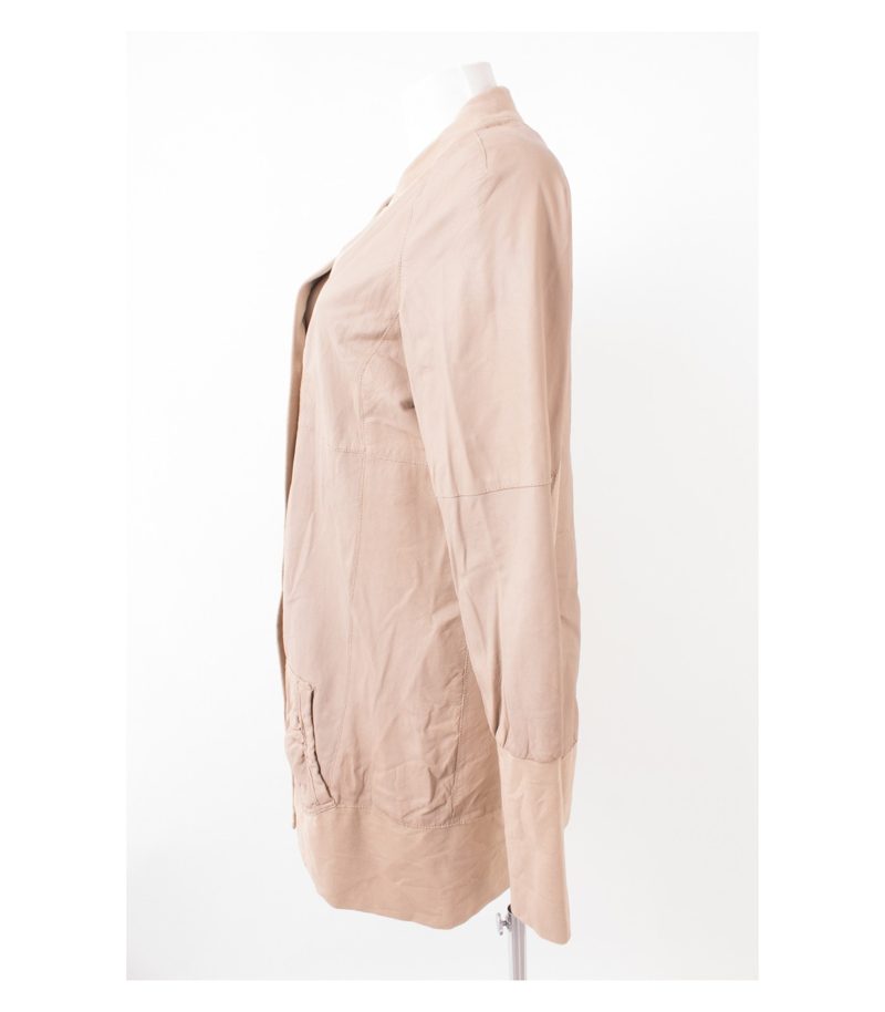 STEFFEN SCHRAUT Damen Lederjacke Blazer Gr. DE 42 Beige Leder – Foto 3