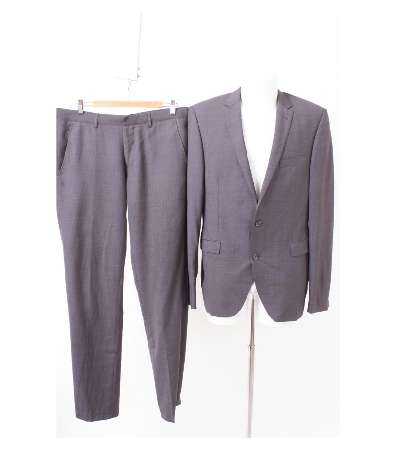 Theo Wormland Herren Anzug Sakko Hose Super 120´S Gr. 102 Grau Wolle – Foto 1
