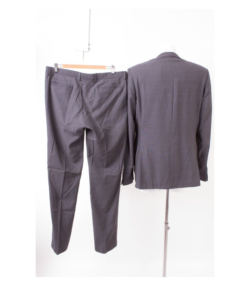 Theo Wormland Herren Anzug Sakko Hose Super 120´S Gr. 102 Grau Wolle – Foto 2