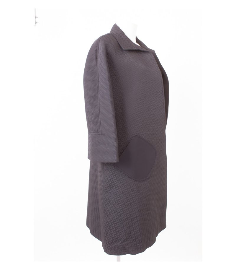 Alessandro Dell'Acqua Damen 3/4-Ärmel Mantel & Gr. IT 44 DE 38 Wolle Seide – Foto 2