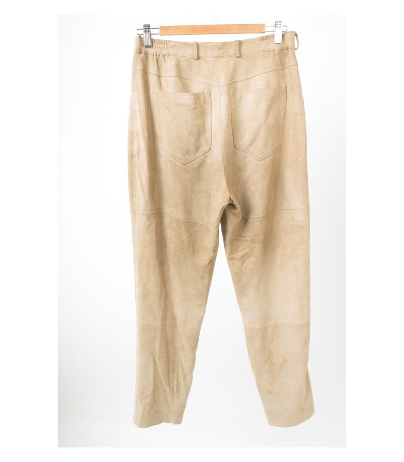 GIVENCHY Damen Hose Veloursleder Gr. DE 40 Beige Leder – Foto 2