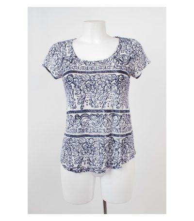 LUCKY BRAND Damen T-Shirt & Gr. S Leinen Viskose