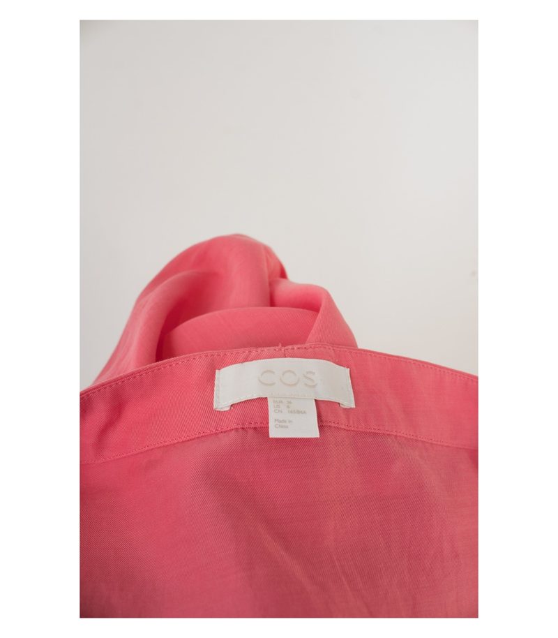 COS Damen Kleid Sommerkleid Gr. 36 Cupro & Rosa Baumwolle – Foto 5