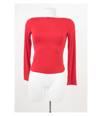 Black Orchid Paris Damen Oberteil Langarmshirt Stretch Gr. 2=M Rot