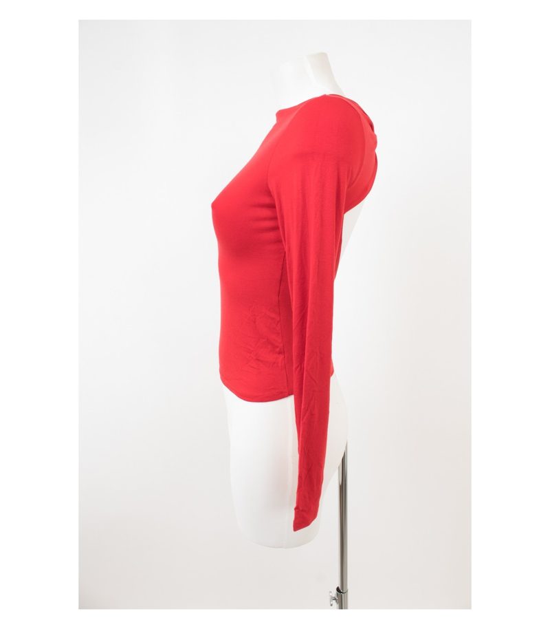 Black Orchid Paris Damen Oberteil Langarmshirt Stretch Gr. 2=M Rot – Foto 3
