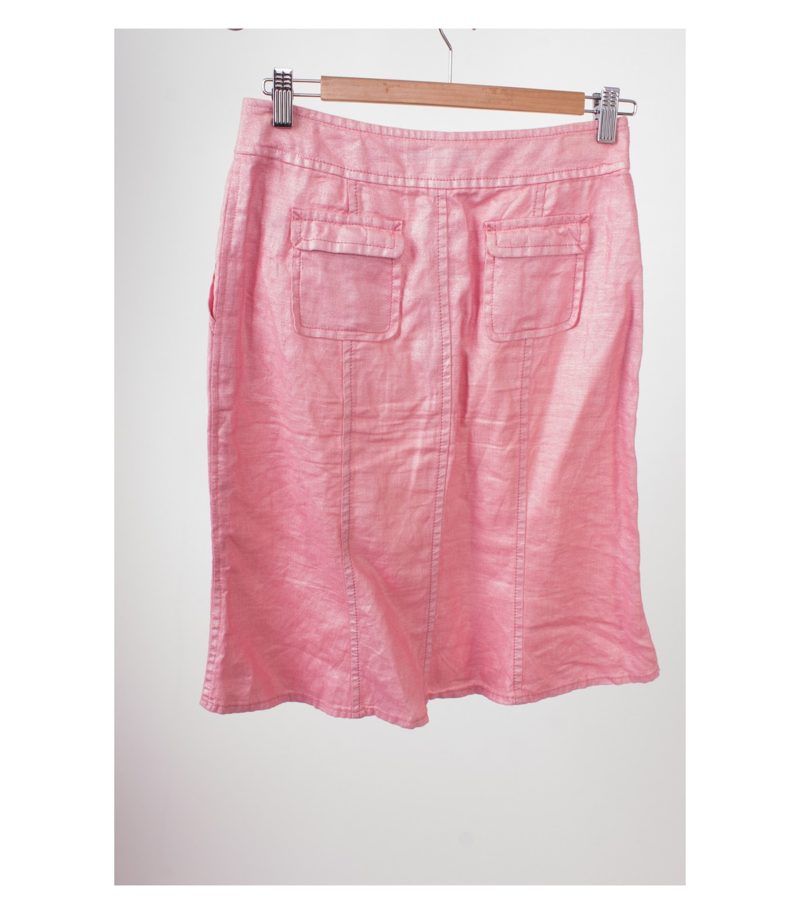 MARCCAIN Damen Rock aus Gr. DE 36 Rosa Leinen – Foto 2