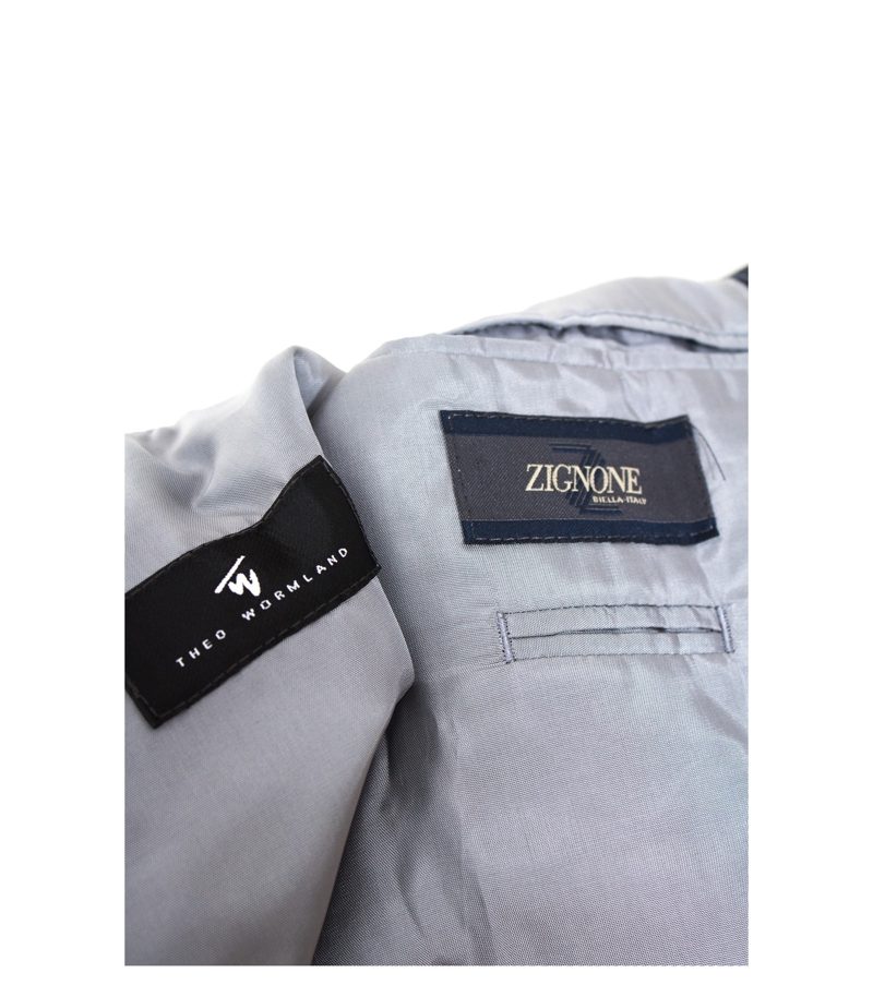 THEO WORMLAND ZIGNONE Herren Anzug Sakko Hose Business Gr. 90 Super 120´S Wolle – Foto 6