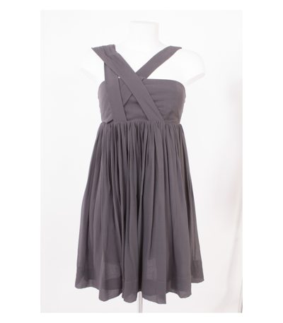 COS Damen Kleid Sommerkleid aus Gr. DE 36 Grau Seide