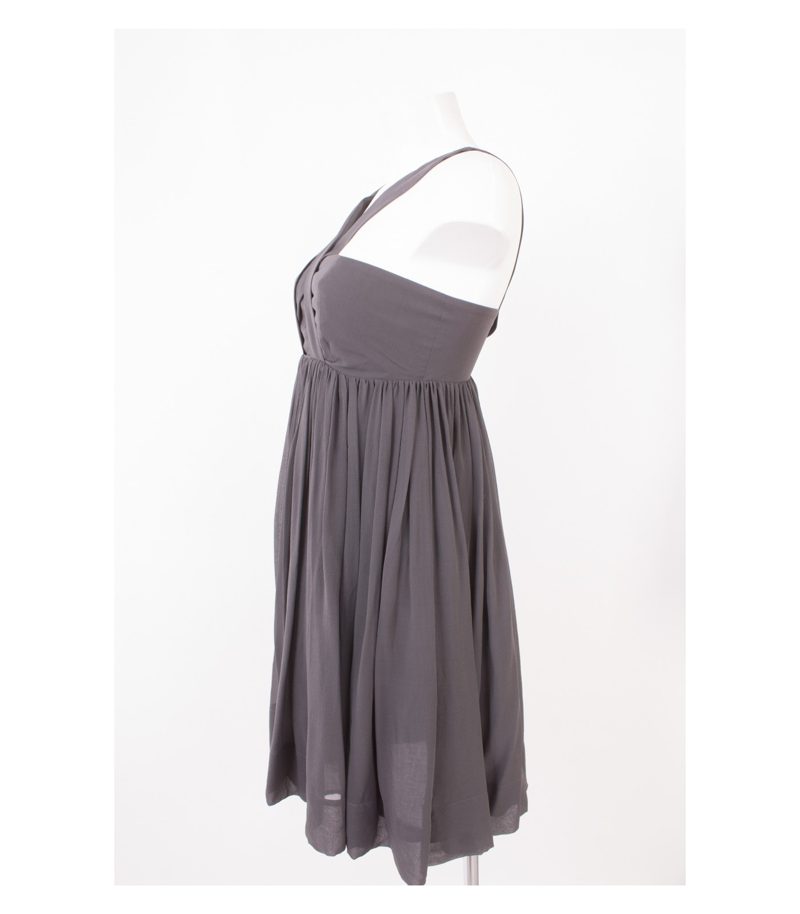 COS Damen Kleid Sommerkleid aus Gr. DE 36 Grau Seide – Foto 3