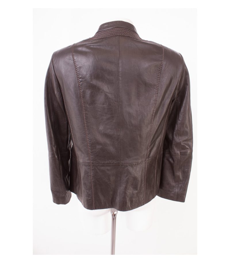 GERRY WEBER Damen Lederjacke Gr. DE 40 Braun Leder – Foto 4