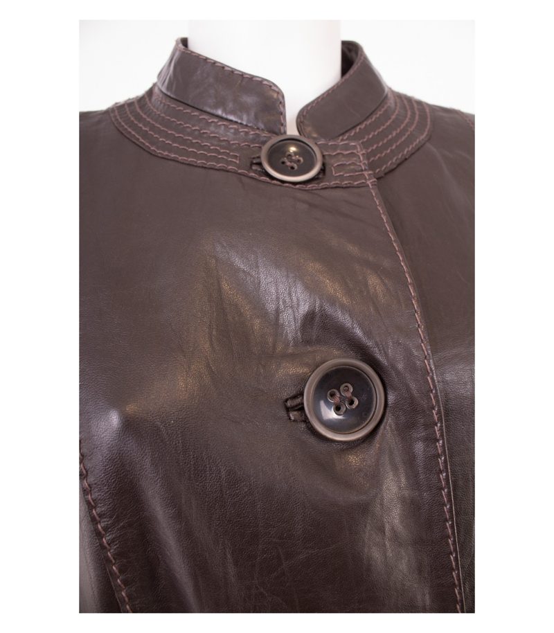 GERRY WEBER Damen Lederjacke Gr. DE 40 Braun Leder – Foto 5
