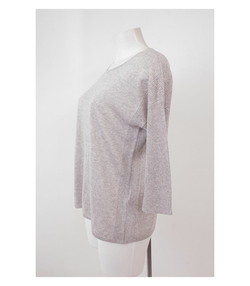 Massimo Dutti Damen 3/4 - Ärmel Pullover Gr. S Grau – Foto 3