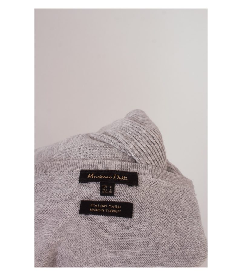 Massimo Dutti Damen 3/4 - Ärmel Pullover Gr. S Grau – Foto 5