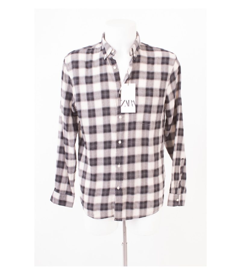 ZARA Herren Flanell - Hemd Stretch Relaxed Fit Gr. M Neu – Foto 1