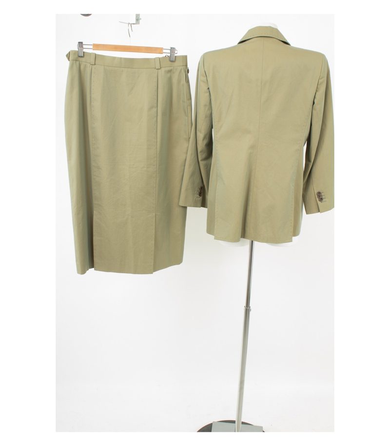 Ed Meier Damen Kostüm Anzug Rock Blazer Gr. DE 42 Baumwolle – Foto 2