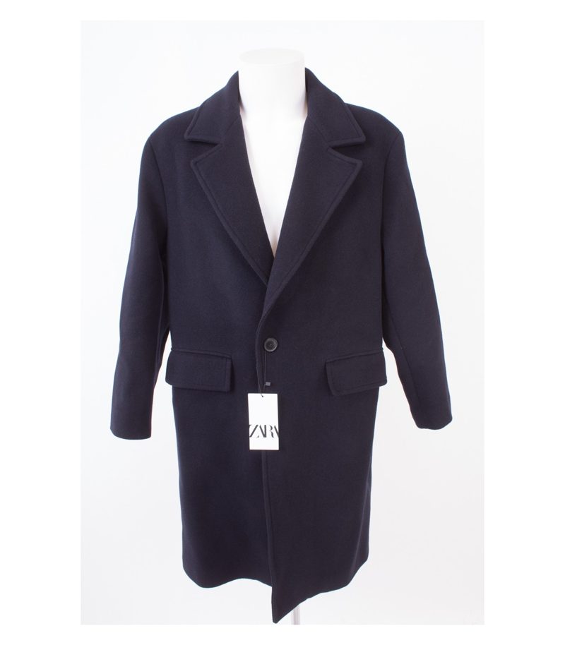 ZARA Herren Mantel Wintermantel Gr. S Blau Neu – Foto 1