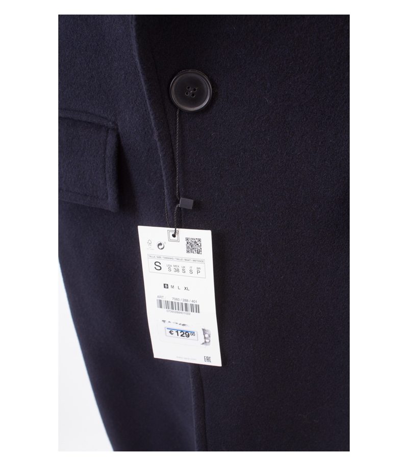ZARA Herren Mantel Wintermantel Gr. S Blau Neu – Foto 5