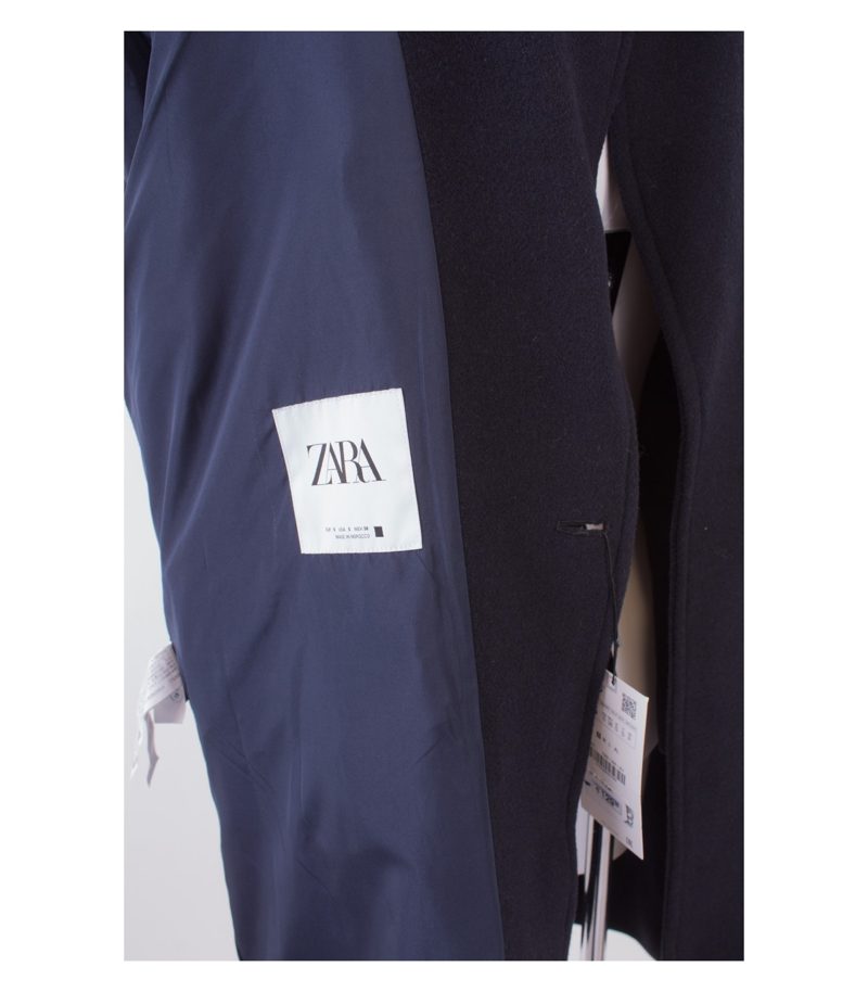 ZARA Herren Mantel Wintermantel Gr. S Blau Neu – Foto 7