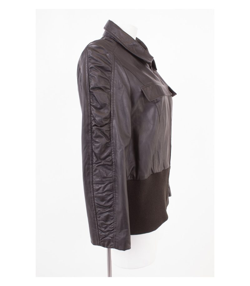 Betty Barclay Damen Lederjacke Gr. DE 44 Braun Leder – Foto 2