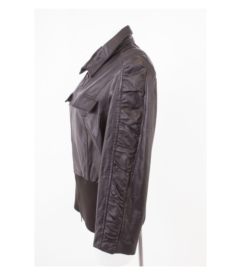 Betty Barclay Damen Lederjacke Gr. DE 44 Braun Leder – Foto 3